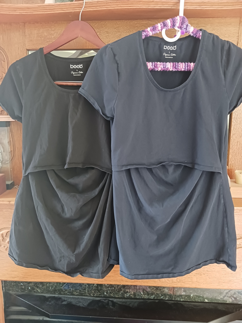 2 | Boob Design Organic Cotton Black & Navy Short-Sleeve Nursing Tee